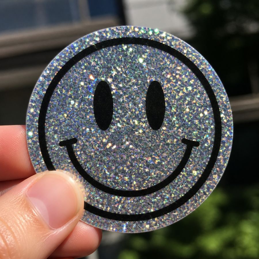 Sticker glitter prismático